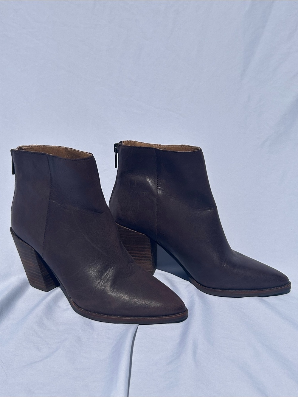 Lucky Brand Dark Brown Leather Fall Ankle Booties size 7